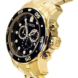 Invicta Men's 48mm PRO DIVER Scuba Chronograph Gold Dial Watch